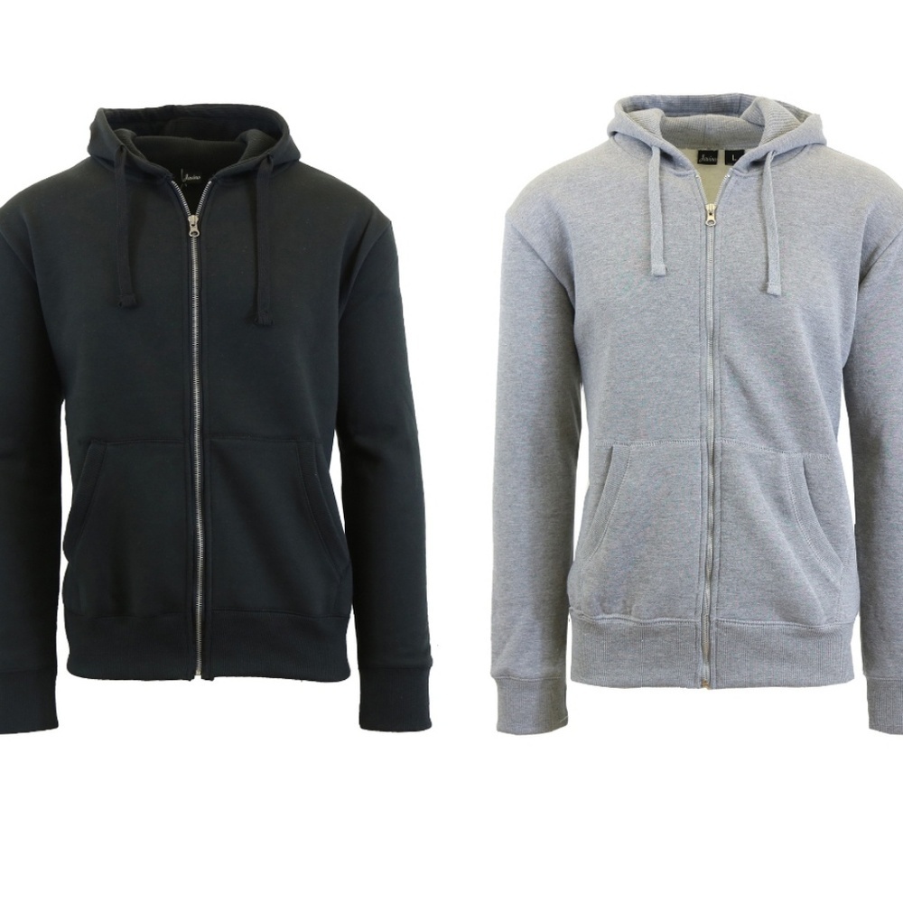 Mens Fleece Lined Hoodie. # 0009. Black Only